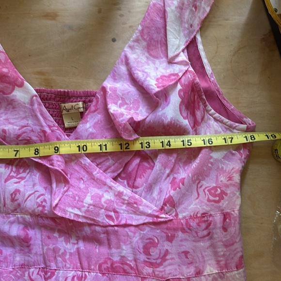 Vintage April Cornell Floral, Pink Ruffle Dress (love shack vibes) - Picture 8 of 11